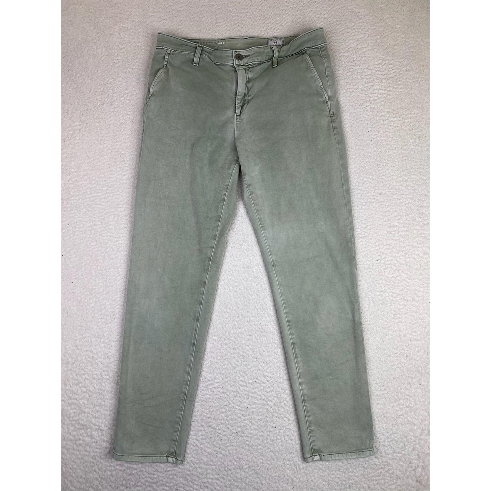 AG Adriano Goldschmied Caden Pants Womens‎ 27R Green Slim Chino Twill Stretch